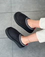 stockholm düz taban oval burun içi kürklü kadın bot siyah 2