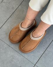 stockholm düz taban oval burun içi kürklü kadın bot taba süet