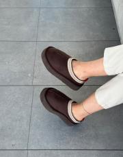 stockholm düz taban oval burun içi kürklü kadın bot acı kahve 2