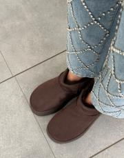 ugarte kalın taban içi kürklü kadın yarım bot acı kahve süet 3