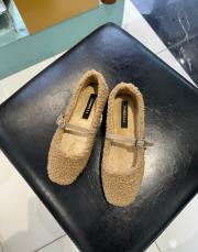 logic küt burun lastik detay tüylü kadın ev babeti atkılı camel