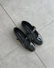 selantino küt burun toka detay kadın babet siyah rugan