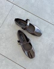 selantino küt burun toka detay kadın babet acı kahve rugan 