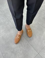 emmani oval burun toka detay hakiki deri kadın babet taba deri 2