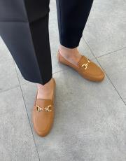 emmani oval burun toka detay hakiki deri kadın babet taba deri 3