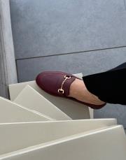 emmani oval burun toka detay hakiki deri kadın babet bordo deri