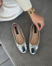 passion küt burun ön fiyonk detay kadın babet gümüş rugan