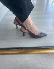 devin sivri burun arkası açık kadın topuklu ayakkabı acı kahve deri 2