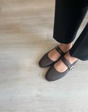 mahira oval burun toka detay kadın babet acı kahve