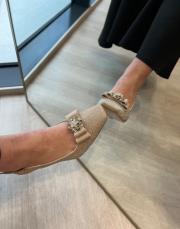 diego küt burun ön taş aksesuar detay arkası açık kadın topuklu ayakkabı gold sim 2