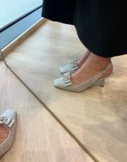 diego küt burun ön taş aksesuar detay arkası açık kadın topuklu ayakkabı gümüş sim 3