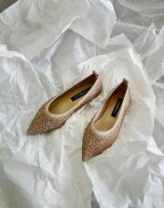 elaso sivri burun komple taşlı triko kumaş kadın babet bej