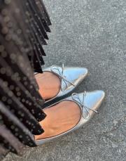 ricard sivri burun ön fiyonk detay kadın babet gümüş