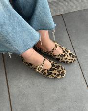 henna oval burun kemer detay kadın babet leopar 3