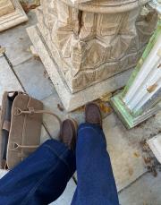 javed oval burun kalın taban bağcıklı kadın hakiki deri loafer acı kahve deri