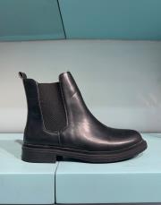 yekko yuvarlak burun lastik detay kadın bot siyah deri