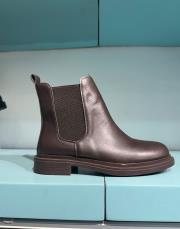 yekko yuvarlak burun lastik detay kadın bot acı kahve deri