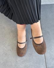 melloni oval burun atkı aksesuar detay kadın babet acı kahve 2