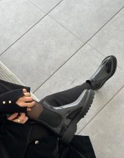 seoul yuvarlak burun lastikli yağmur botu siyah siyah