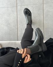 seoul yuvarlak burun lastikli yağmur botu siyah siyah 2