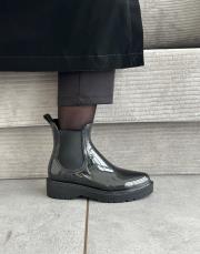 seoul yuvarlak burun lastikli yağmur botu siyah siyah 3