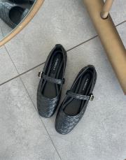 asyan küt burun kemer detay kadın örgü babet siyah