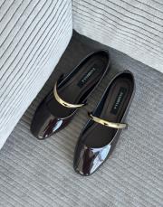 sharen oval burun aksesuar detay kadın babet acı kahve