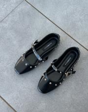 karios küt burun taş detay kadın babet siyah