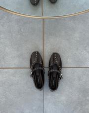 fanev küt burun trok detay kemerli kadın babet acı kahve