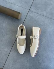 luzer oval burun kemerli kadın babet bej