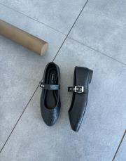 luzer oval burun kemerli kadın babet siyah