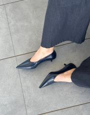 bellami sivri burun arkası kapalı topuklu kadın ayakkabı lacivert 2