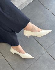 bellami sivri burun arkası kapalı topuklu kadın ayakkabı bej
