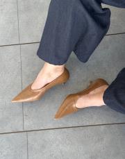 bellami sivri burun arkası kapalı topuklu kadın ayakkabı camel 2