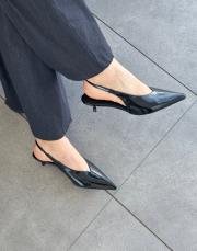 rapito sivri burun arkası açık topuku kadın ayakkabı siyah