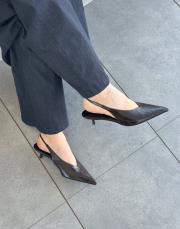 rapito sivri burun arkası açık topuku kadın ayakkabı acı kahve