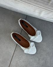 sirendi yuvarlak burun fiyonk detay kadın babet gümüş