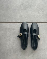 davetto küt burun toka detay kadın babet siyah