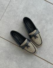 sılla küt burun boncuk detay kadın babet siyah hasır