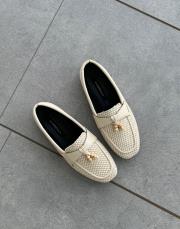 sılla küt burun boncuk detay kadın babet hasır bej