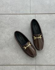 kesk küt burun toka detay kadın babet acı kahve kırışık