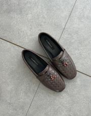 arten küt burun boncuk detay kadın babet acı kahve örgü