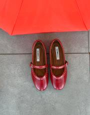 keysa oval burun trok  detay kemerli kadın babet kırmızı